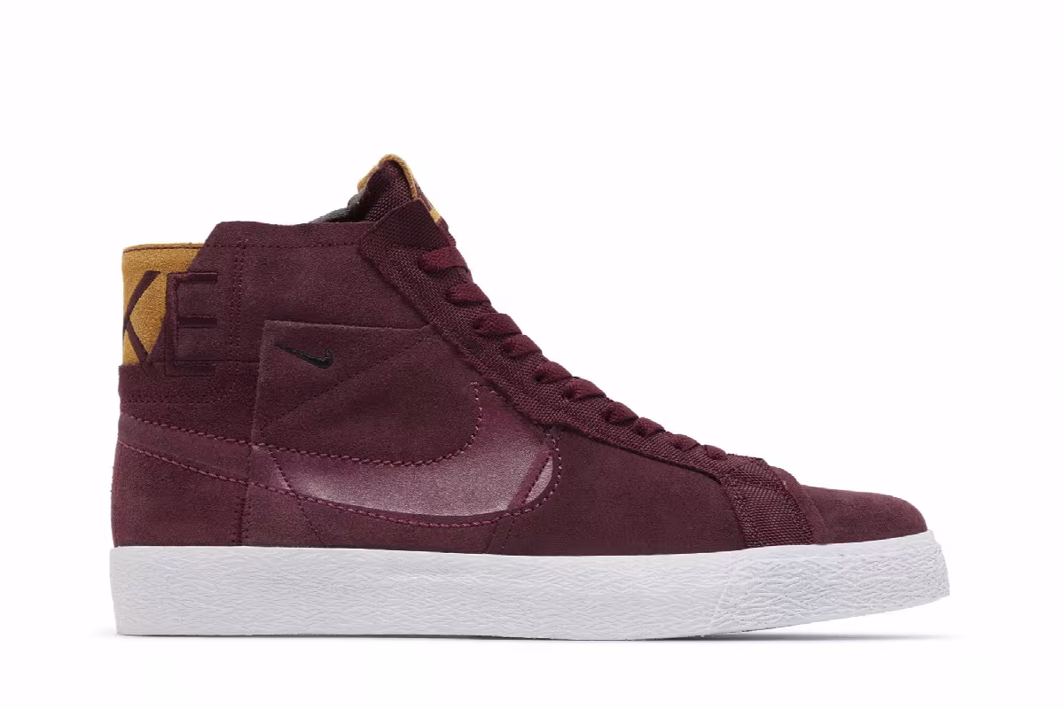 Nike Zoom Blazer Mid Premium SB Maroon Patchwork, view 2