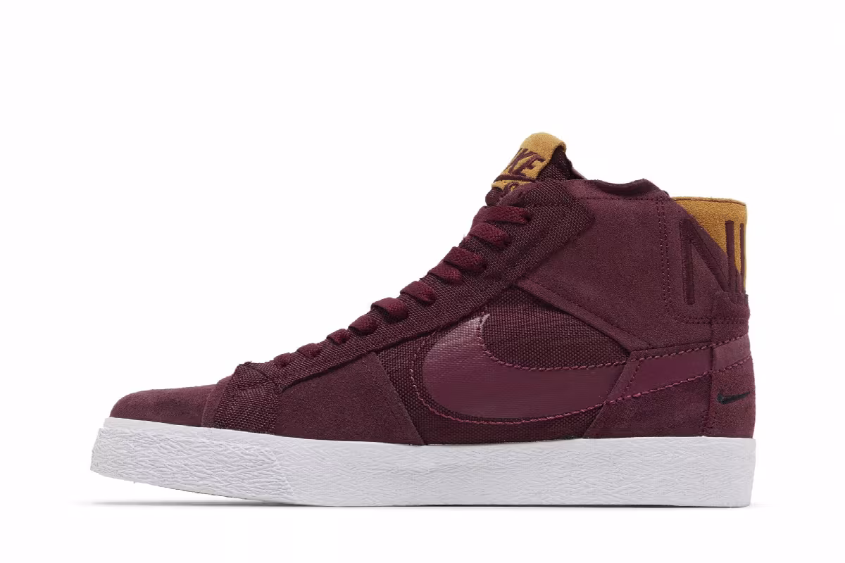 Nike Zoom Blazer Mid Premium SB Maroon Patchwork, view 4