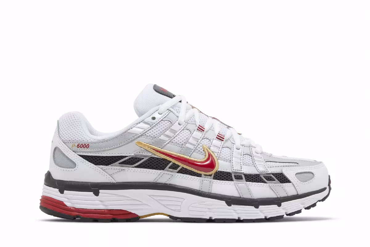 Nike P-6000 Platinum Varsity Red, view 2
