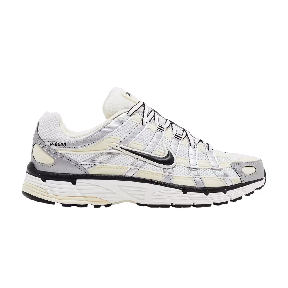 Nike Women's P-6000 Coconut Milk Metallic Silver