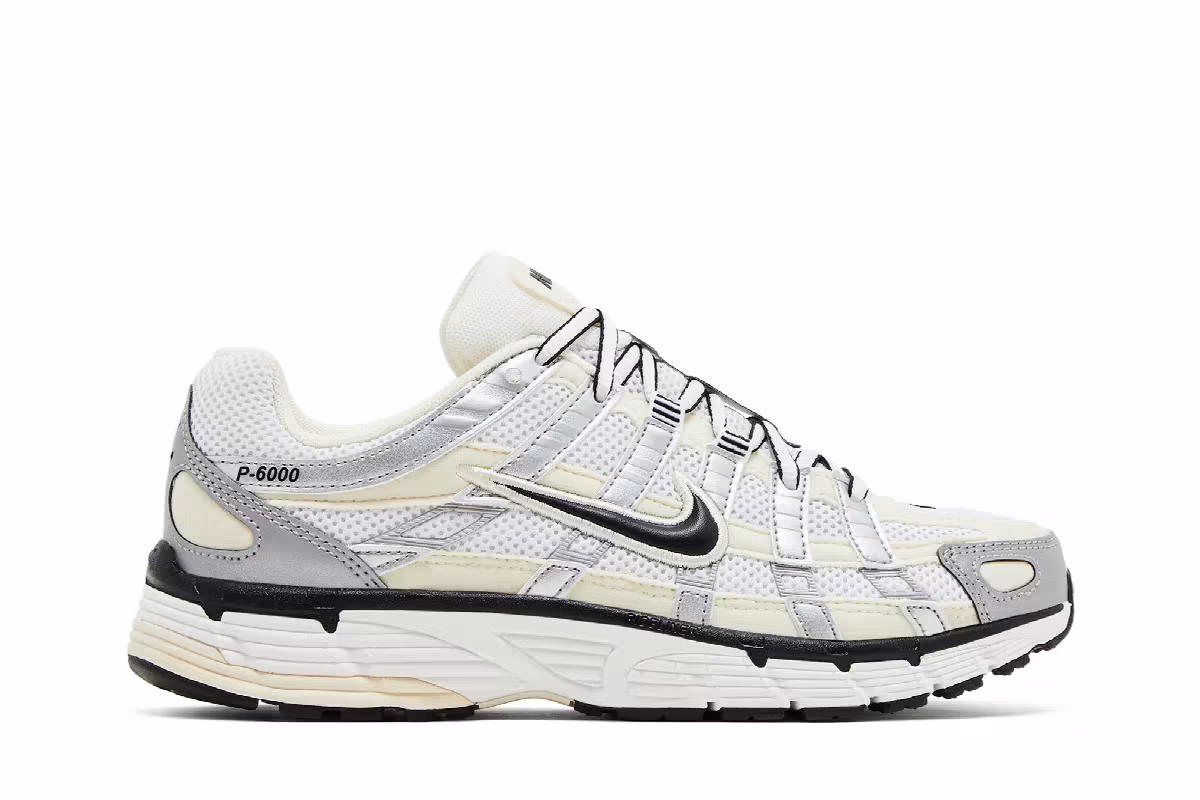 Nike Women's P-6000 Coconut Milk Metallic Silver, view 2
