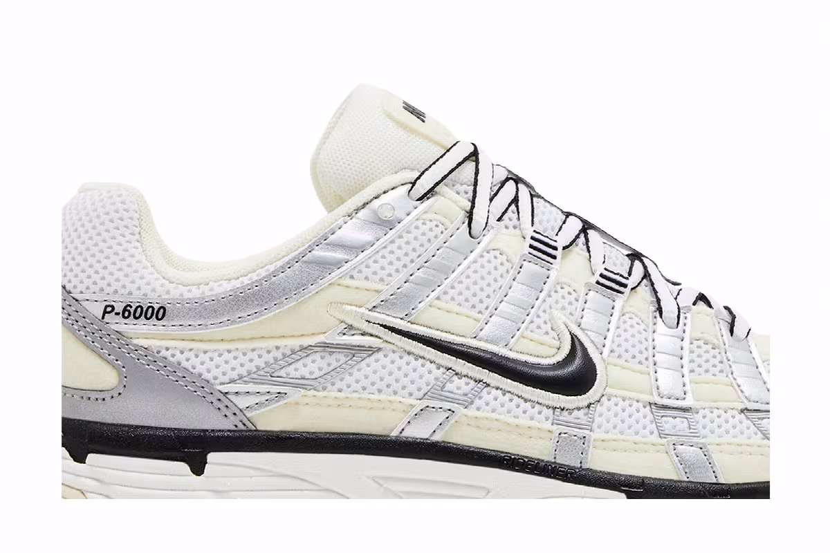 Nike Women's P-6000 Coconut Milk Metallic Silver, view 3