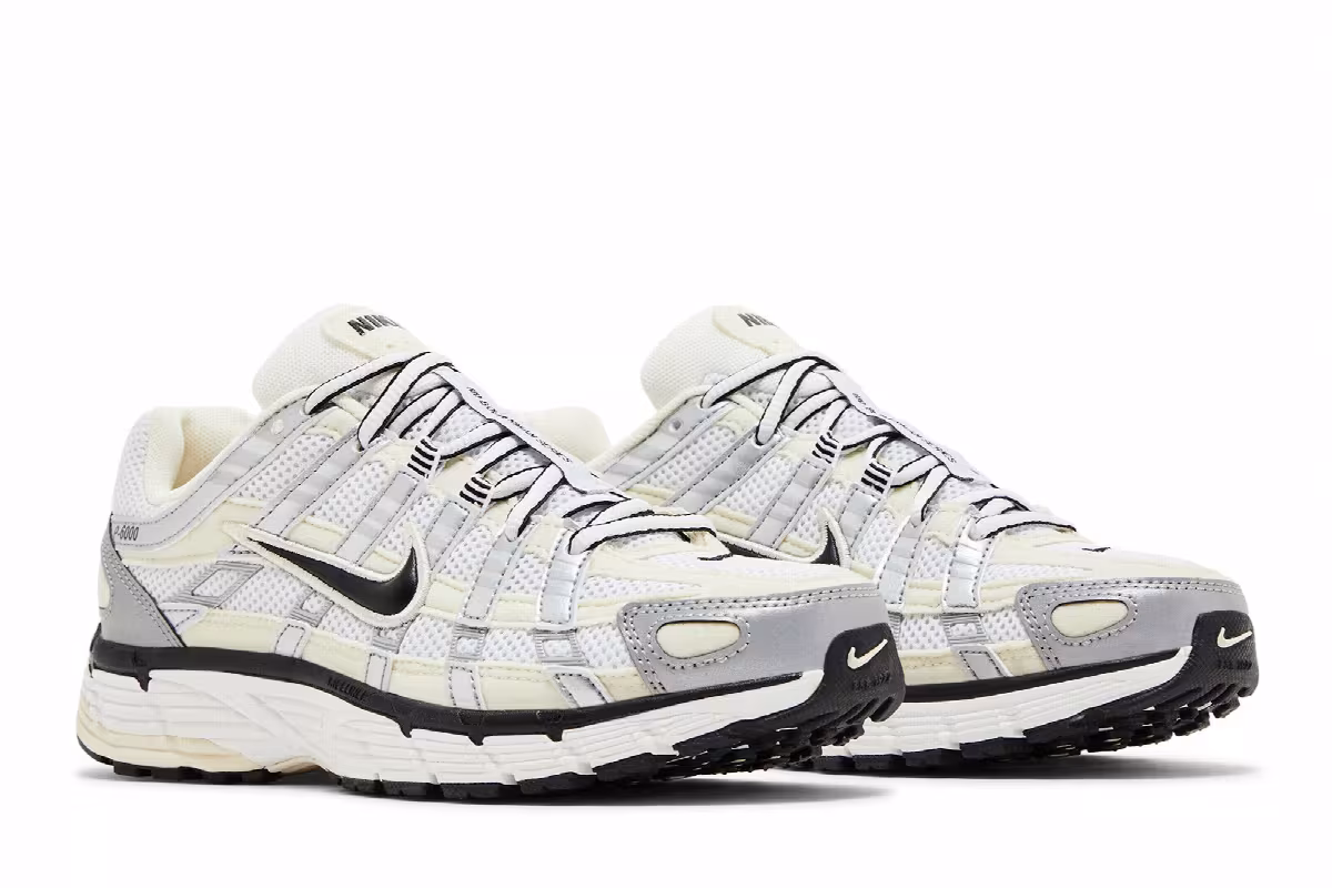 Nike Women's P-6000 Coconut Milk Metallic Silver, view 9