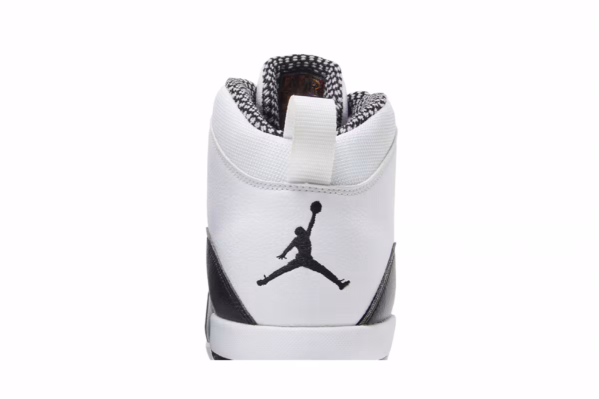 Air Jordan 10 Metal White Black, view 8