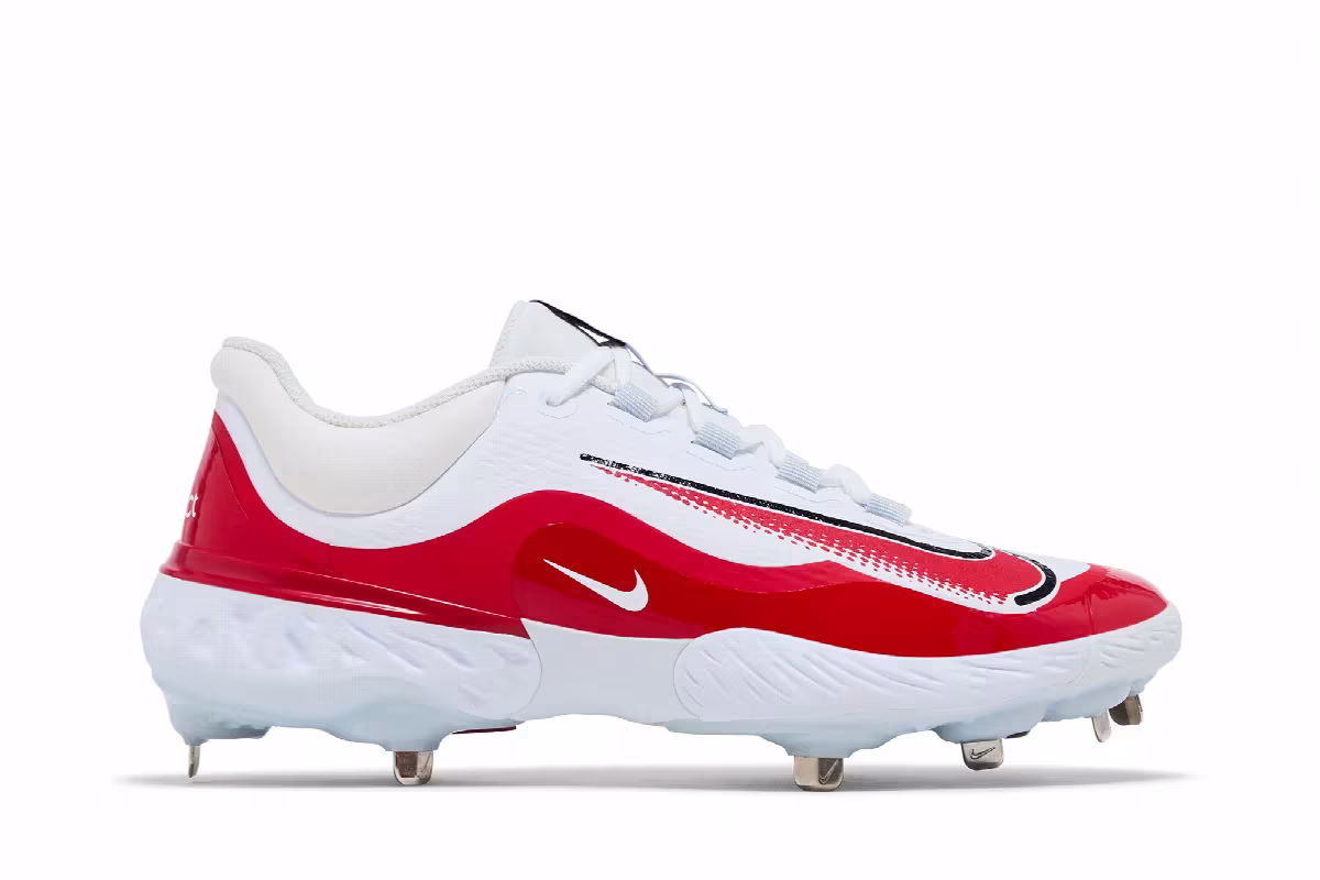 Nike Alpha Huarache Elite 4 Low White University Red, view 2