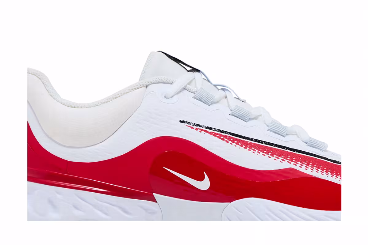 Nike Alpha Huarache Elite 4 Low White University Red, view 3