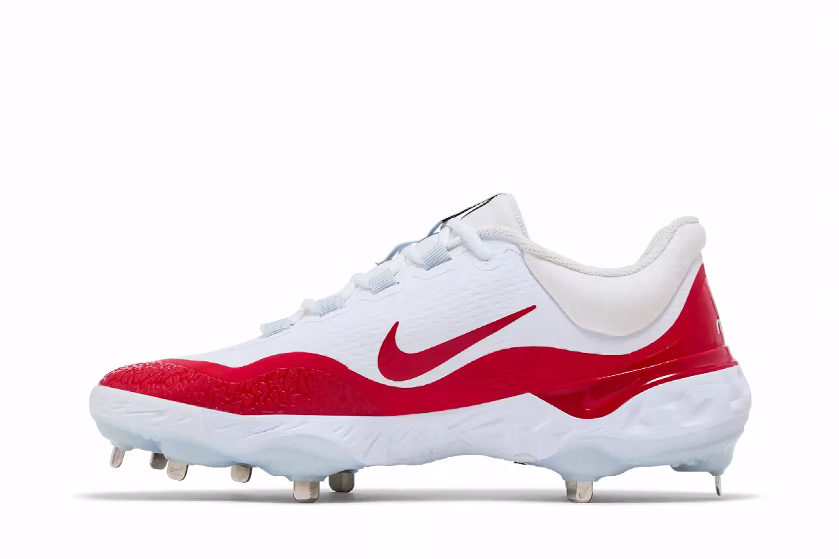 Nike Alpha Huarache Elite 4 Low White University Red, view 4