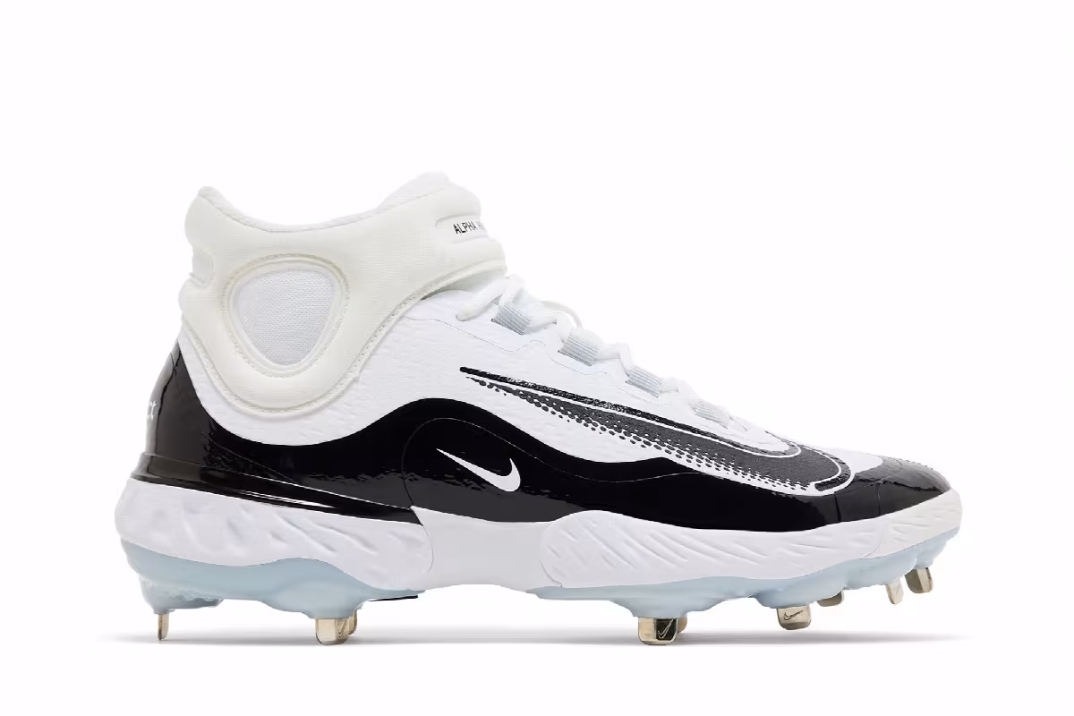 Nike Alpha Huarache Elite 4 Mid White Black Blue Tint, view 2