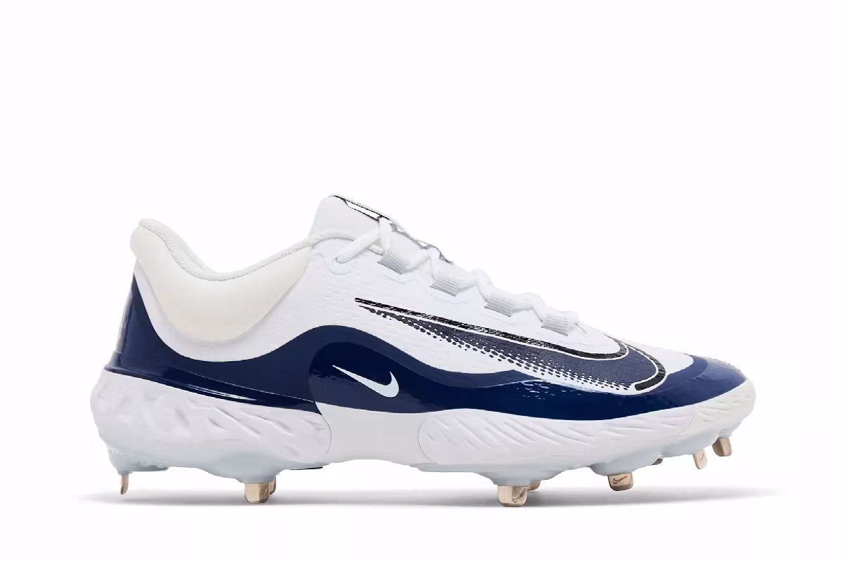 Nike Alpha Huarache Elite 4 Low White Midnight Navy, view 2