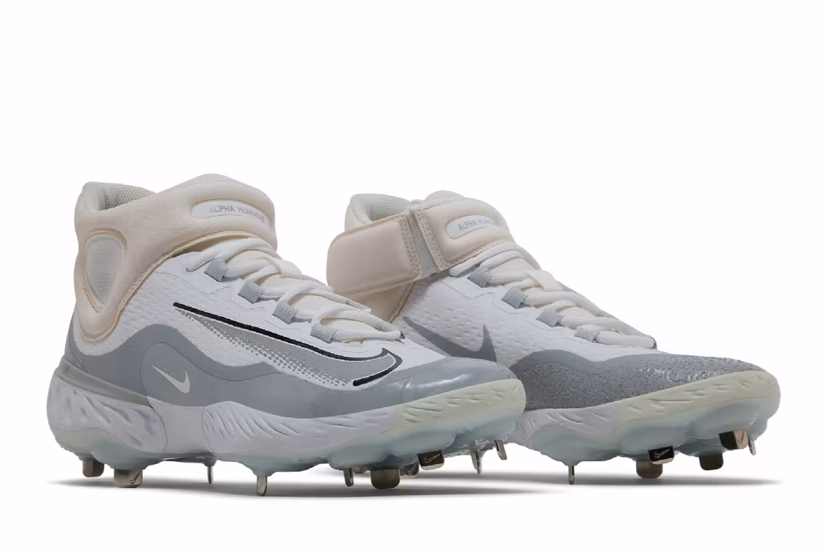 Nike Alpha Huarache Elite 4 Mid White Wolf Grey, view 9
