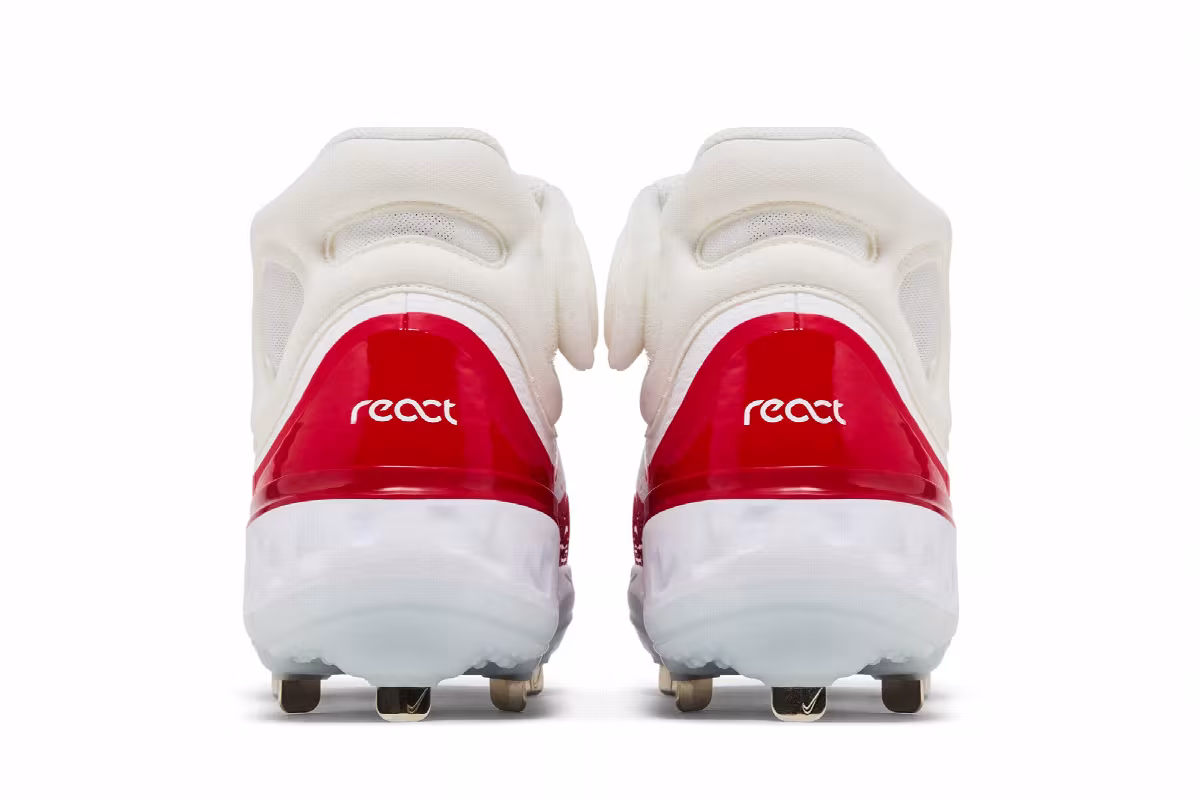 Nike Alpha Huarache Elite 4 Mid White University Red, view 7