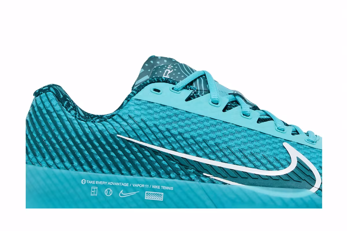 NikeCourt Air Zoom Vapor 11 HC Teal Nebula, view 3