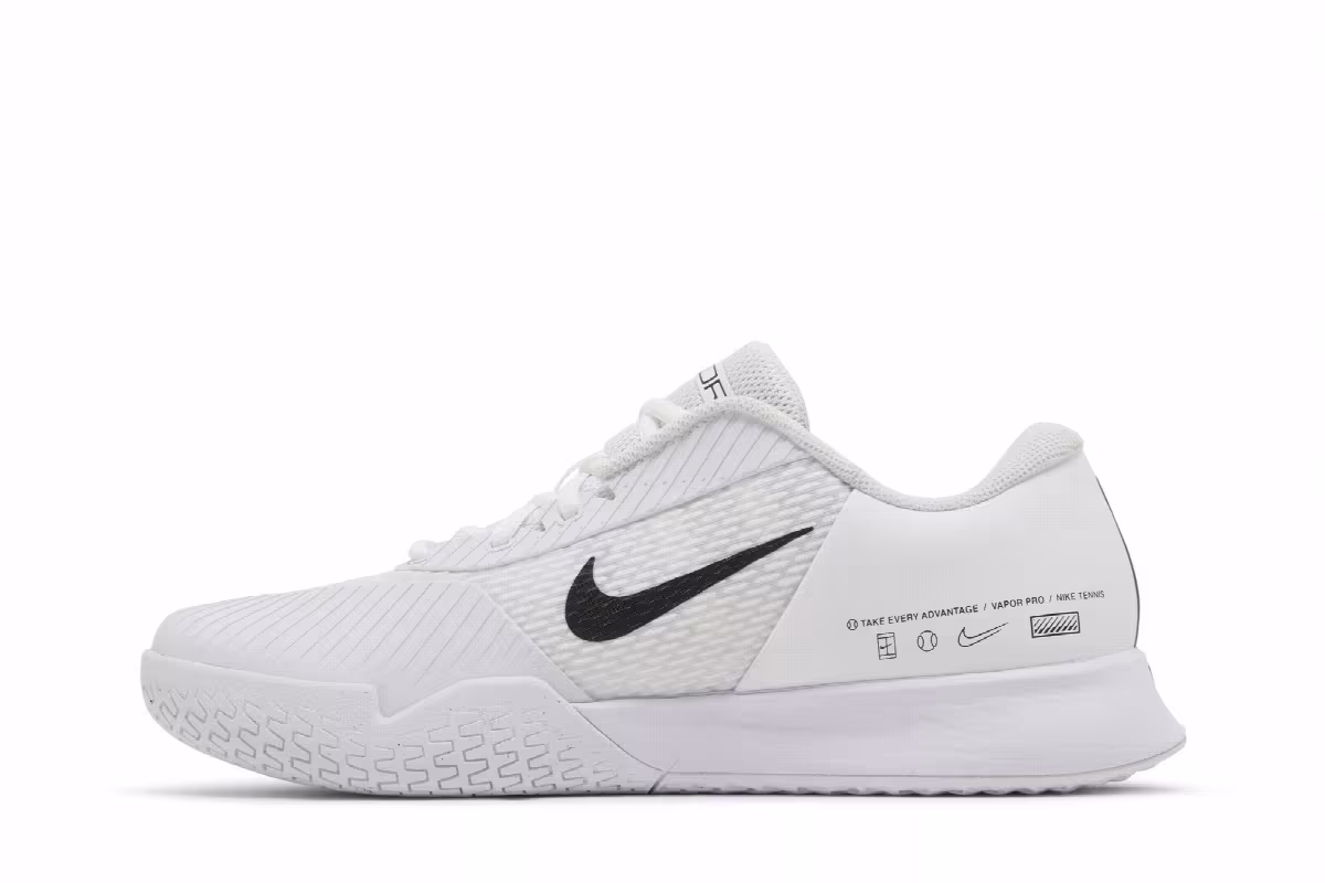 NikeCourt Air Zoom Vapor Pro 2 HC White Black, view 4