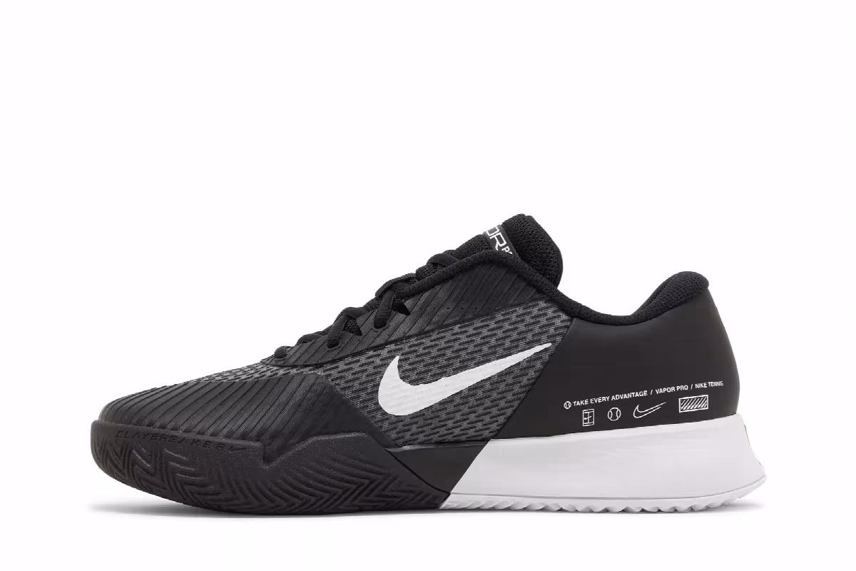 NikeCourt Air Zoom Vapor Pro 2 Clay Black White, view 4