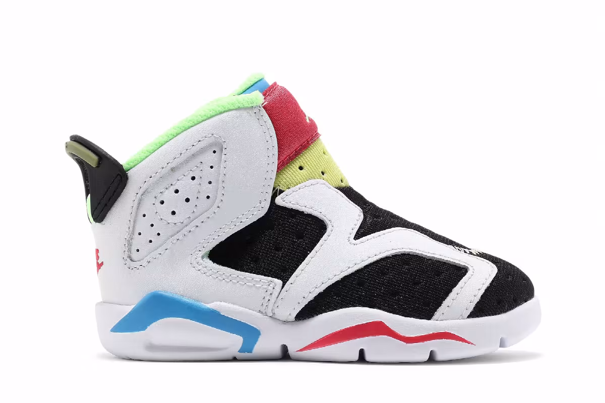 Air Jordan 6 Little Flex TD Multi White, view 2