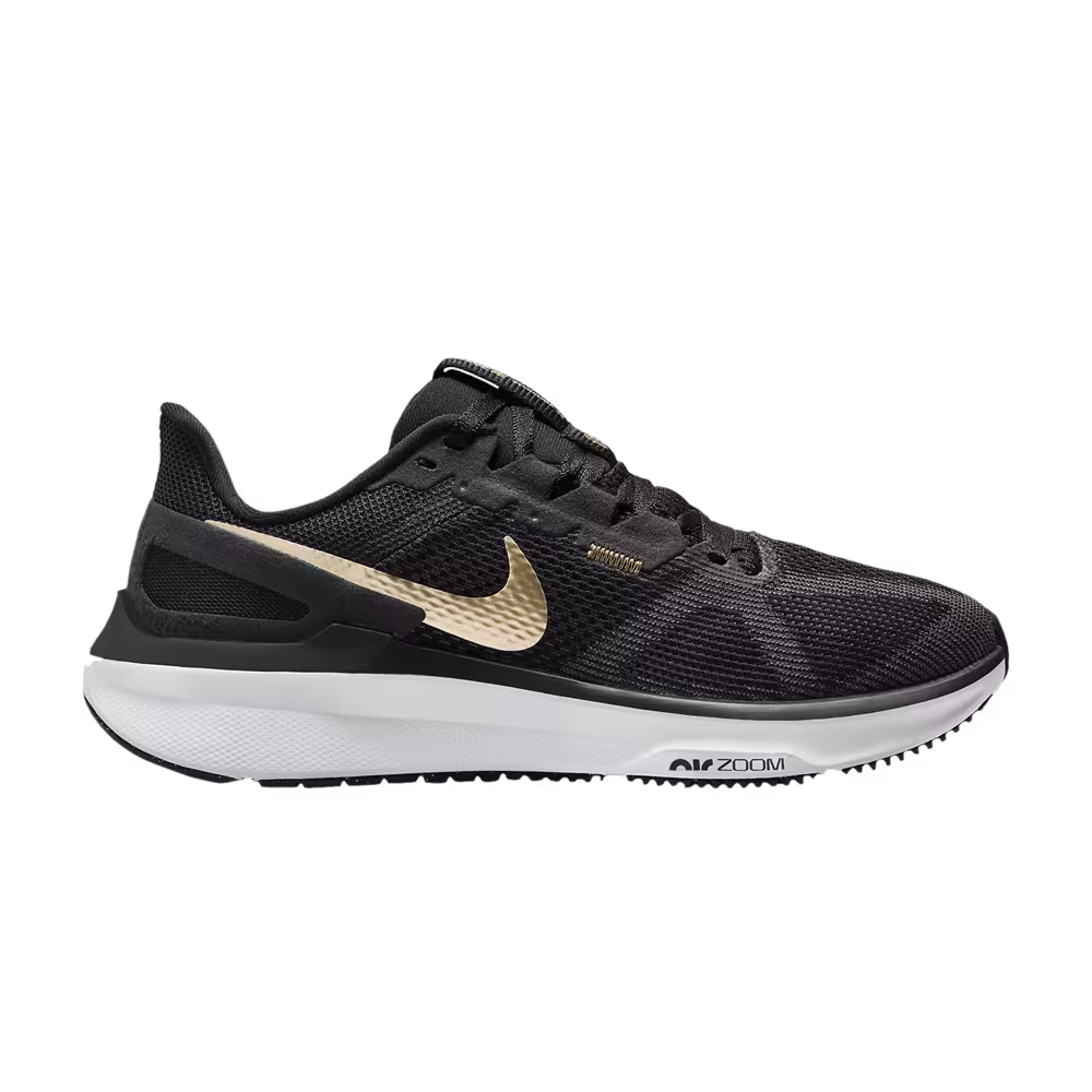 Nike Women's Air Zoom Structure 25 Black Metallic Gold