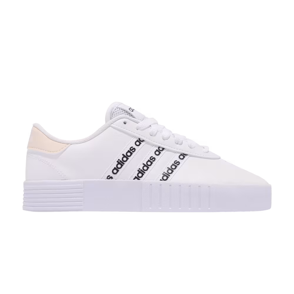 adidas Court Bold Logo Print - White Beige