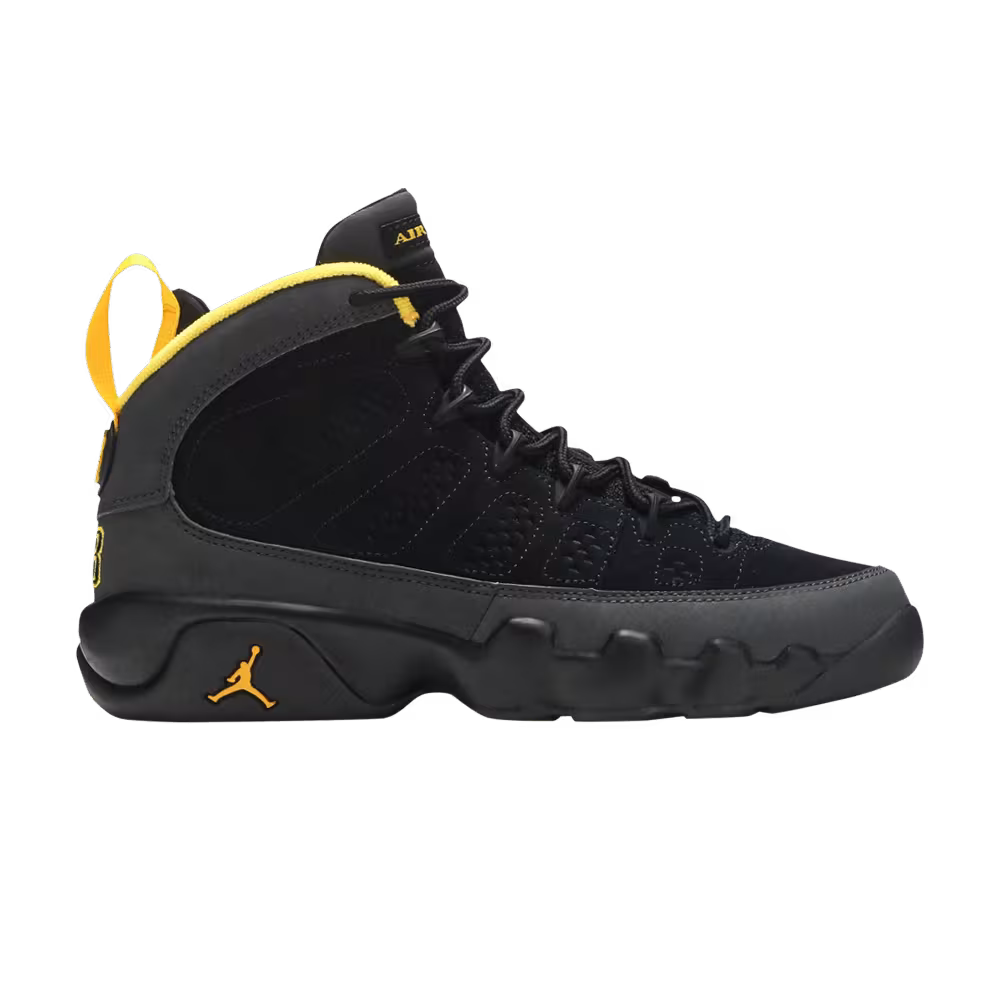 Air Jordan 9 GS Dark Charcoal University Gold