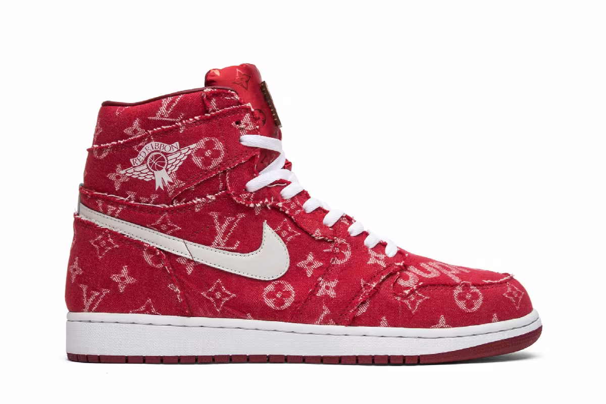 Red Ribbon Recon x Air Jordan 1 High Supreme & Louis Vuitton, view 2