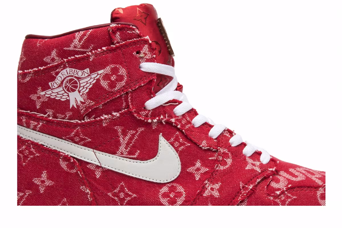 Red Ribbon Recon x Air Jordan 1 High Supreme & Louis Vuitton, view 3