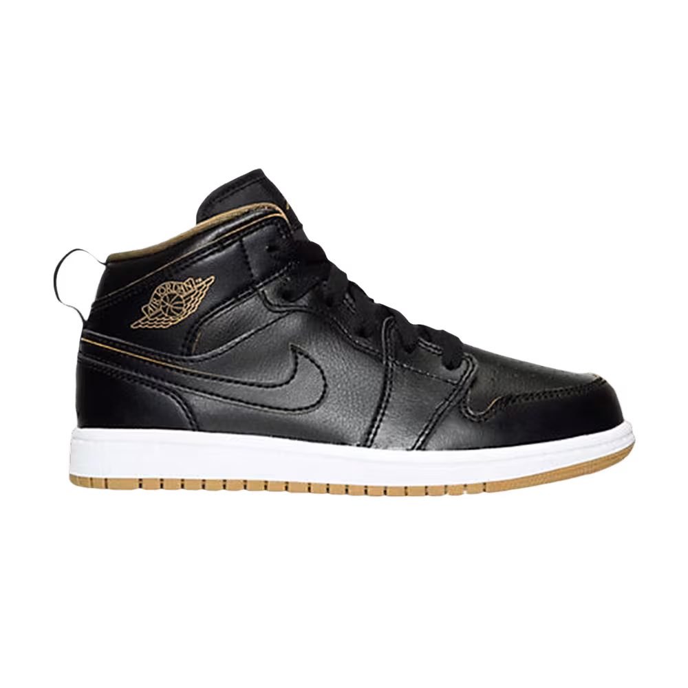 Air Jordan 1 Mid BP Black Metallic Gold