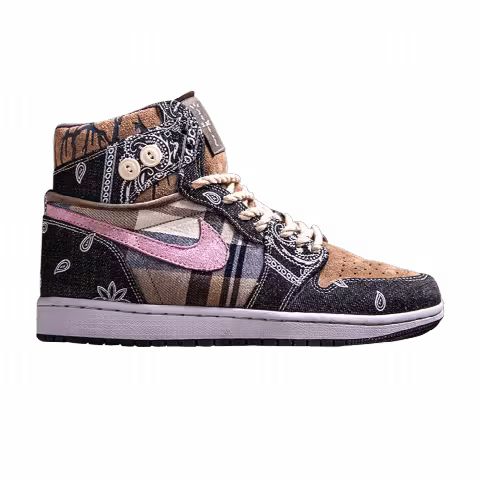 BespokeIND x Air Jordan 1 High 'Travis Scott Bandana' Custom