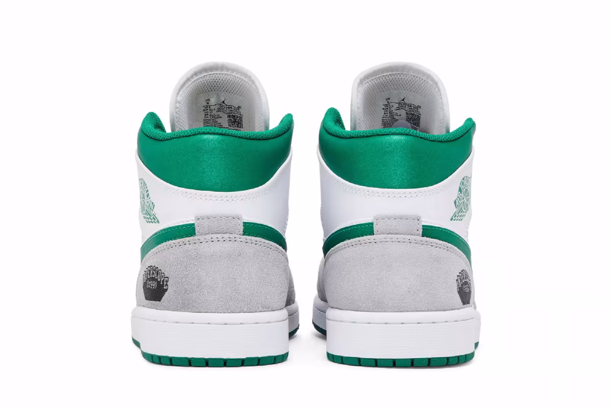 Interscope Records x Air Jordan 1 Mid SE Grey Pine Green, view 7