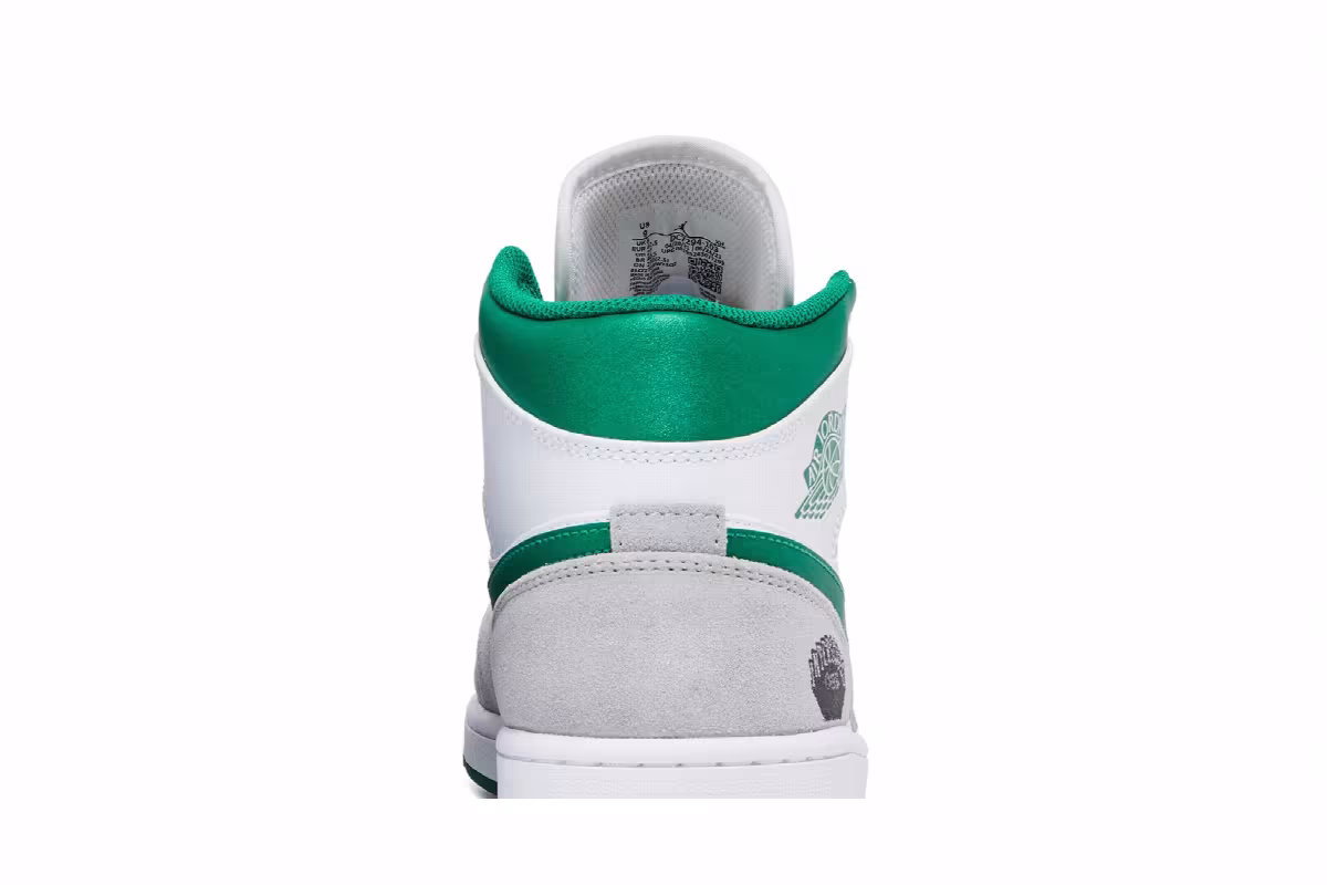 Interscope Records x Air Jordan 1 Mid SE Grey Pine Green, view 8