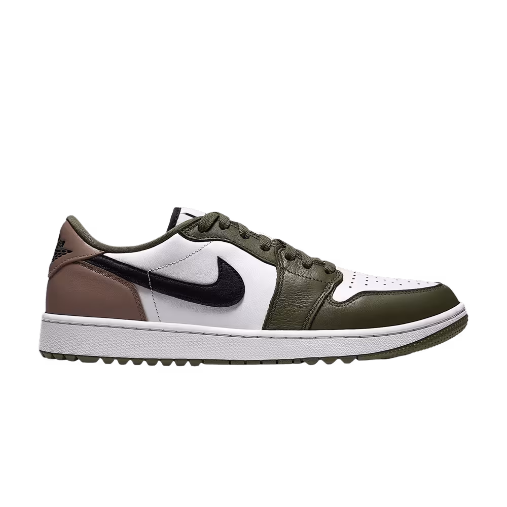 Air Jordan 1 Low G Golf White Medium Olive Khaki Black