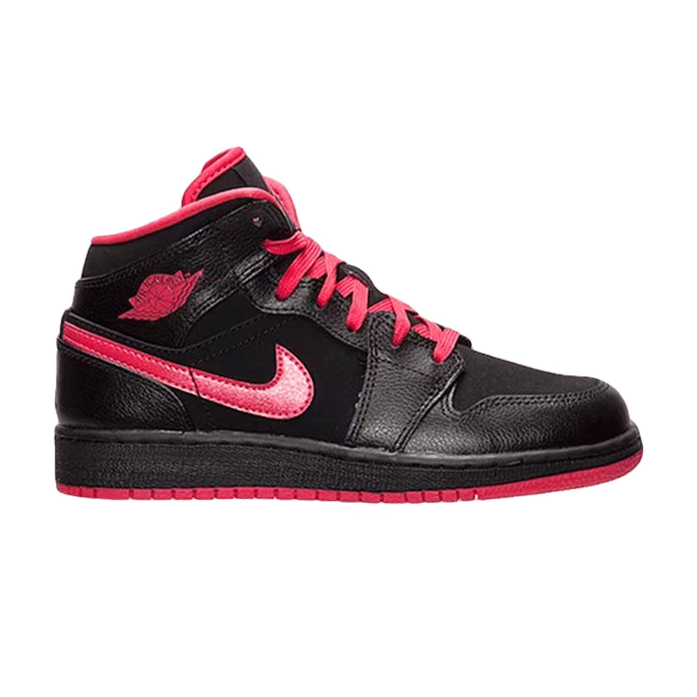 Air Jordan 1 Mid GS Black Fusion Red