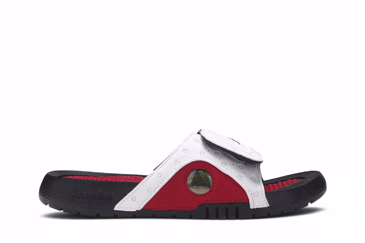 Air Jordan Hydro 13 Slide BG White Gym Red, view 2