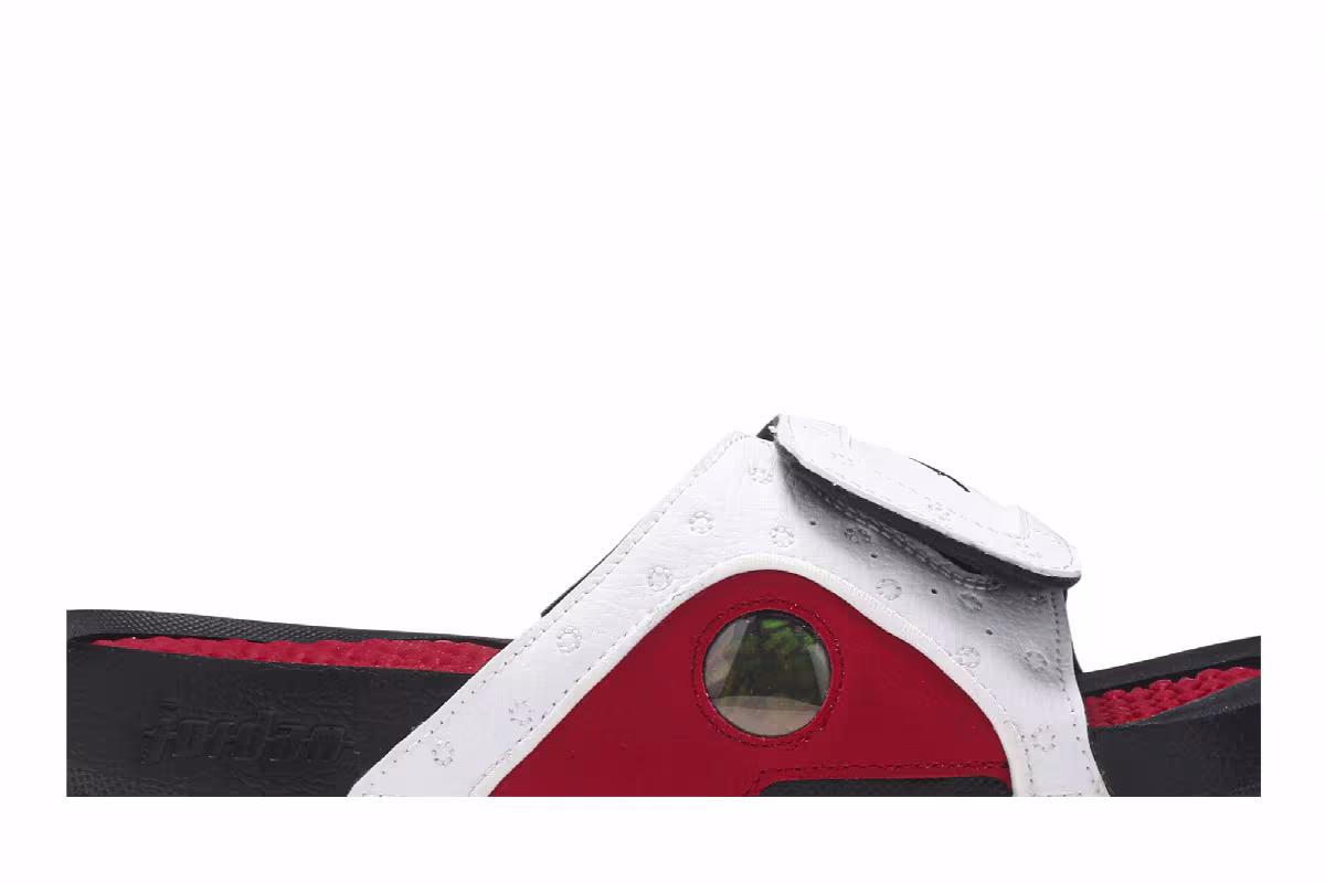 Air Jordan Hydro 13 Slide BG White Gym Red, view 3