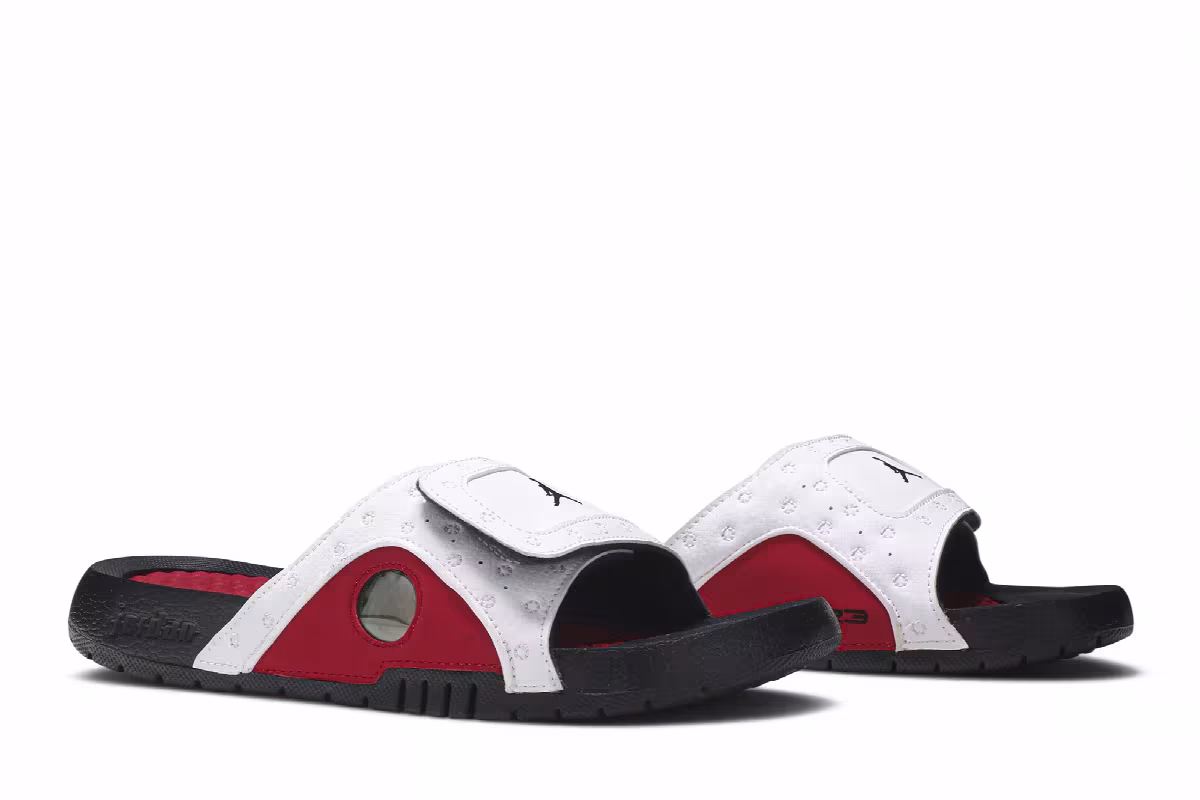 Air Jordan Hydro 13 Slide BG White Gym Red, view 9