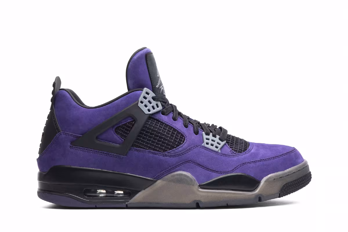 Travis Scott x Air Jordan 4 Purple Suede, view 2