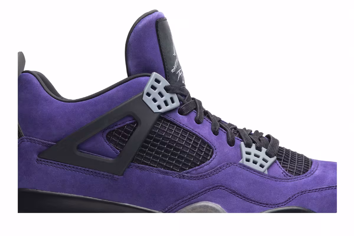 Travis Scott x Air Jordan 4 Purple Suede, view 3