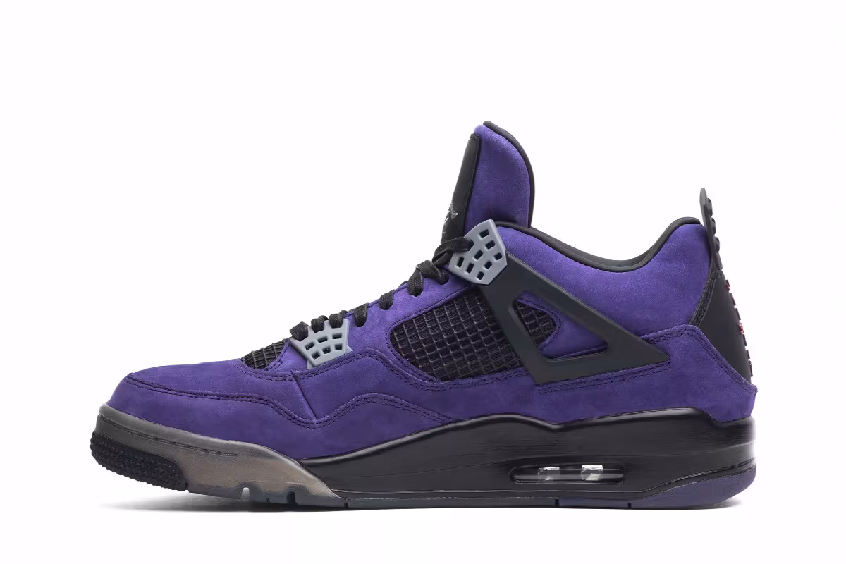 Travis Scott x Air Jordan 4 Purple Suede, view 4
