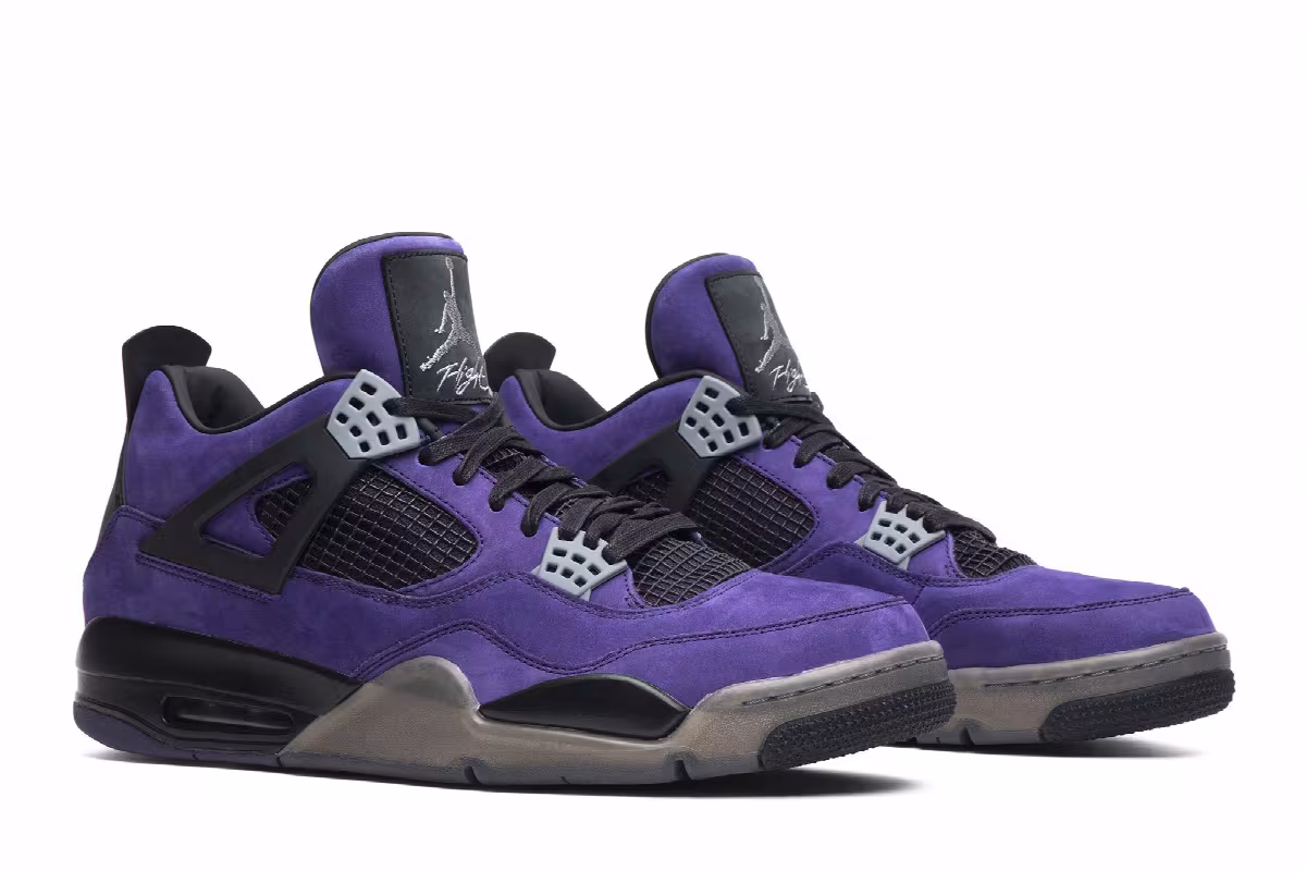 Travis Scott x Air Jordan 4 Purple Suede, view 9