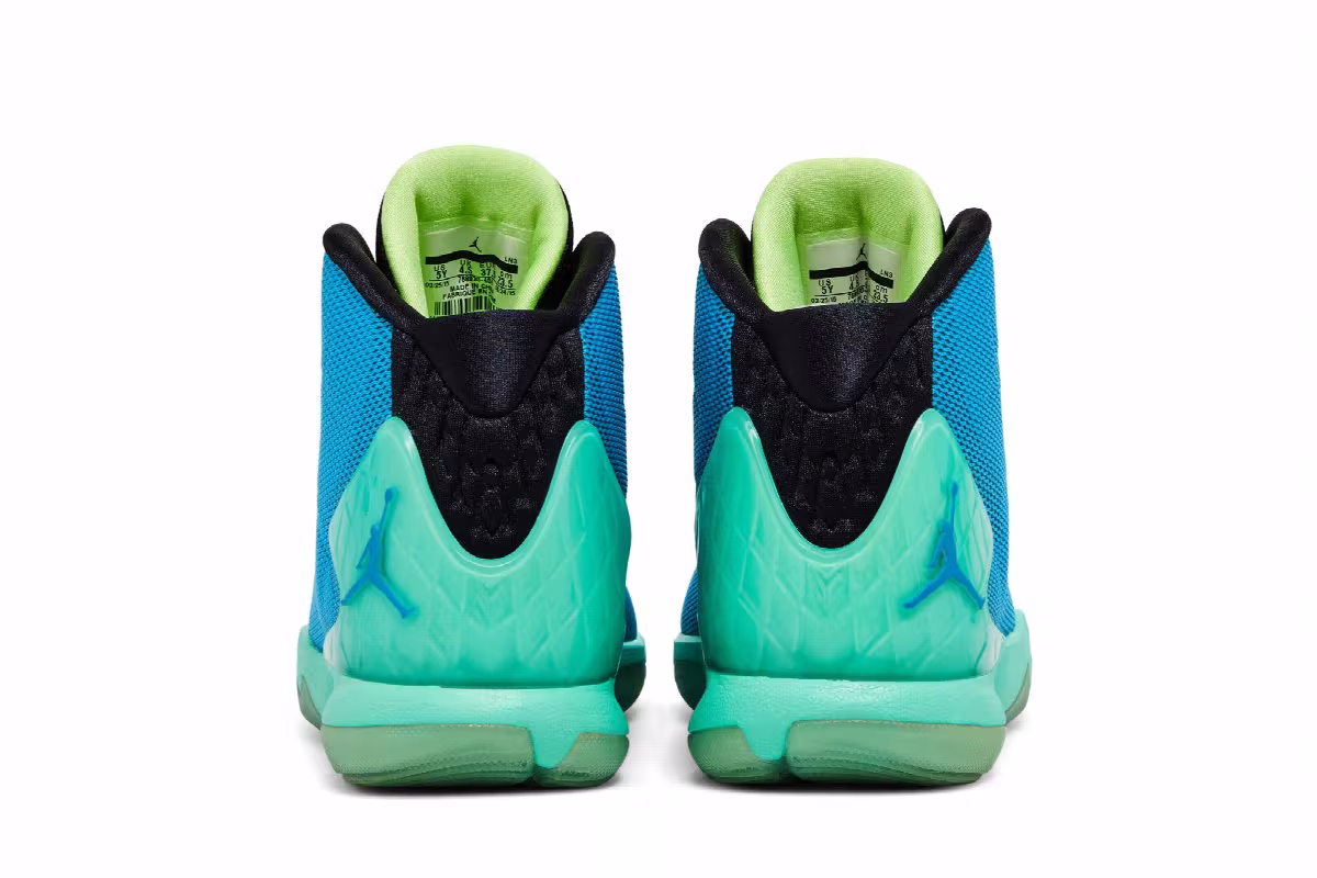 Air Jordan Super.Fly 4 BG Blue Lagoon Green Glow, view 7
