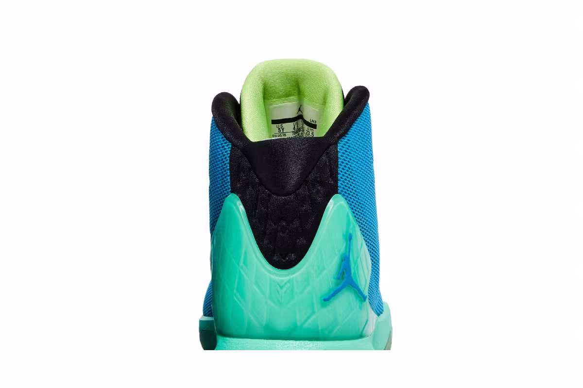 Air Jordan Super.Fly 4 BG Blue Lagoon Green Glow, view 8