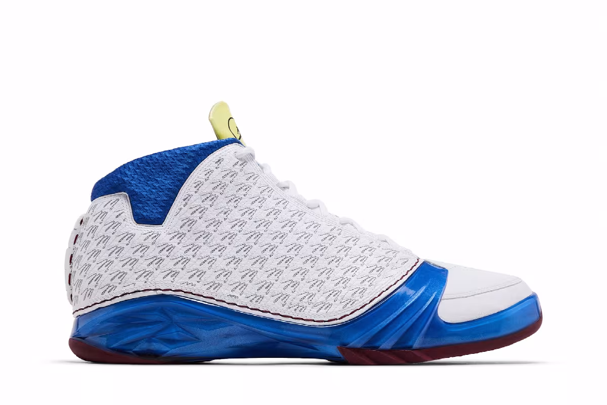 Air Jordan 23 White Blue Maroon, view 2