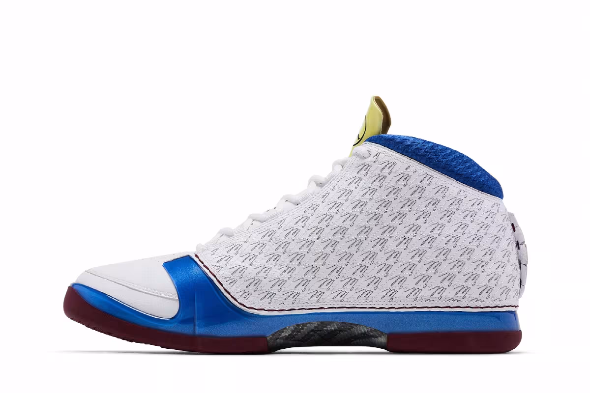 Air Jordan 23 White Blue Maroon, view 4