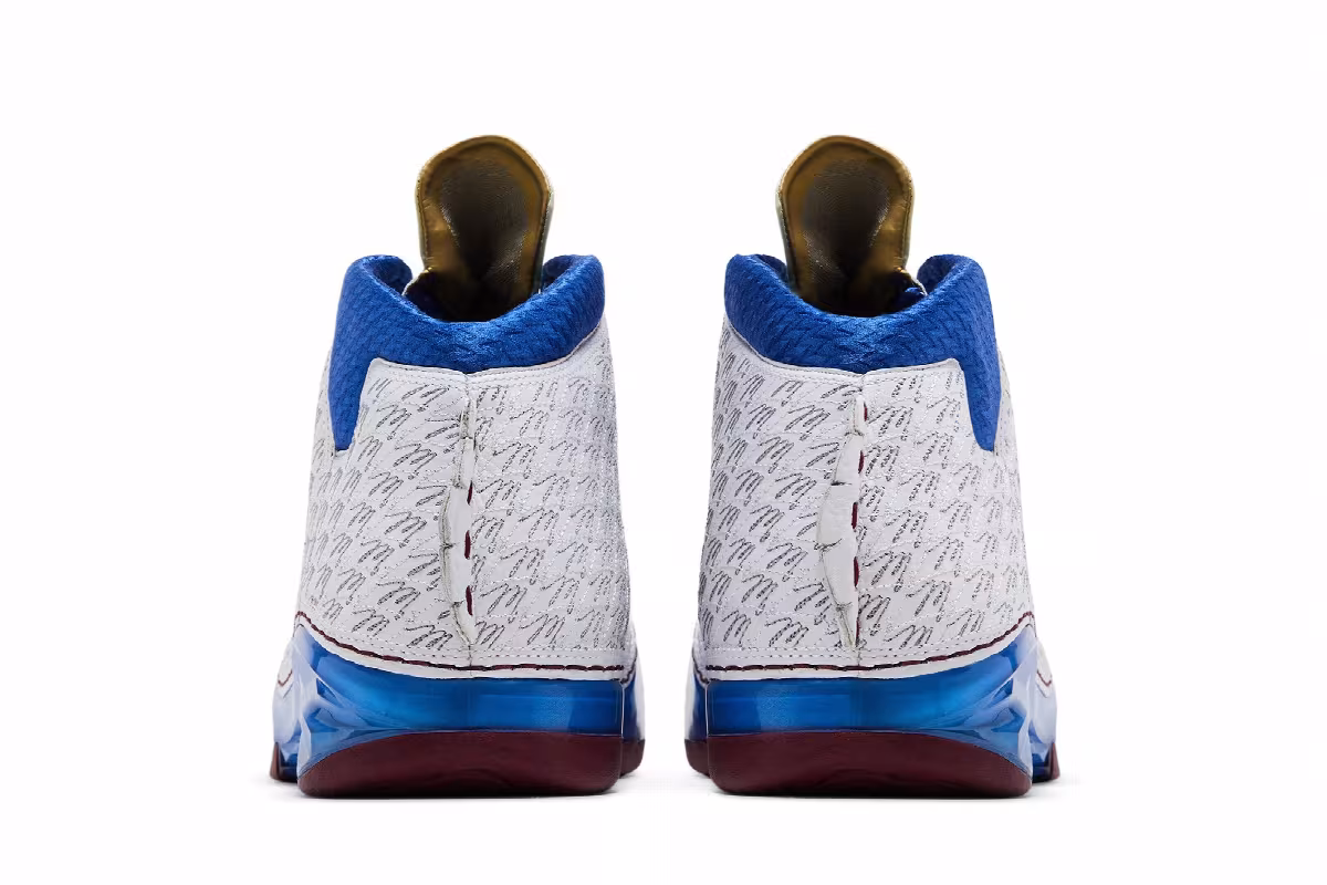 Air Jordan 23 White Blue Maroon, view 7