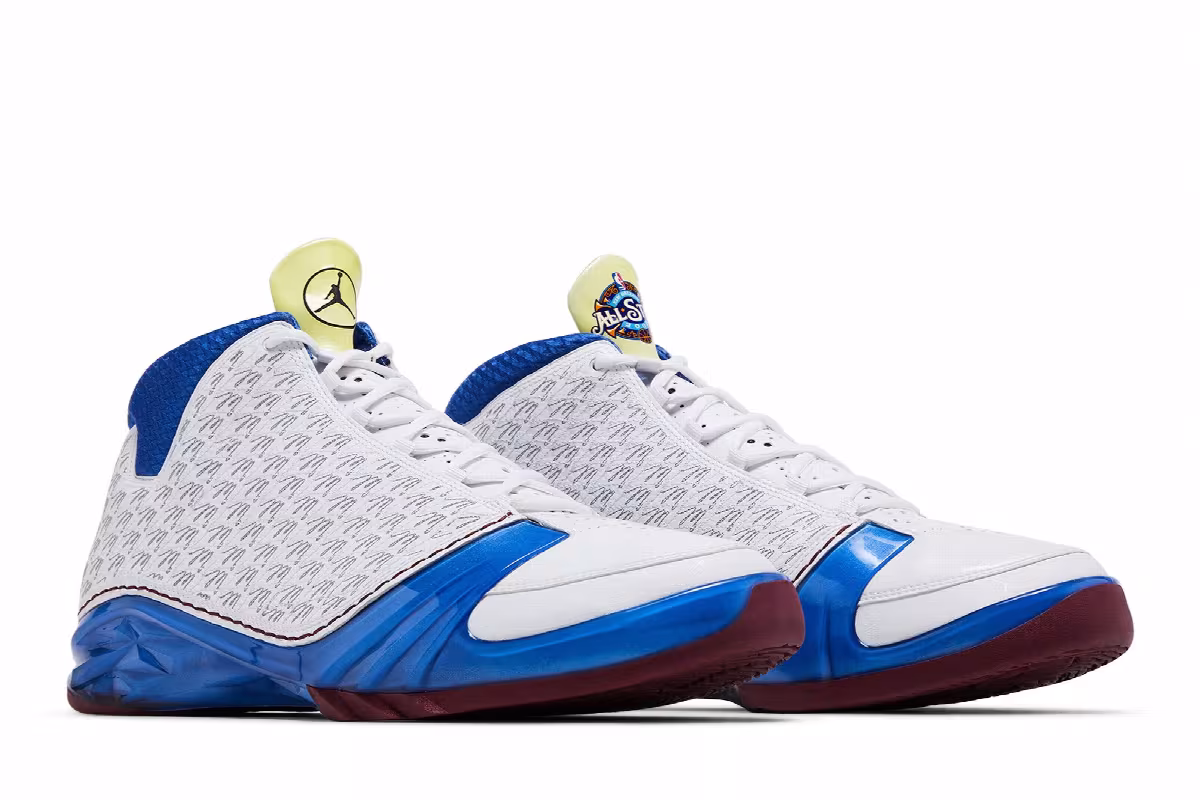 Air Jordan 23 White Blue Maroon, view 9