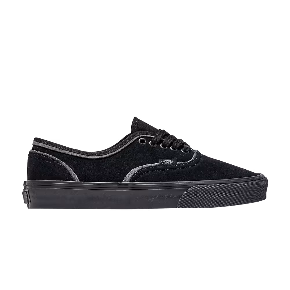 Vans Authentic Suede Black Grey Silver Seams