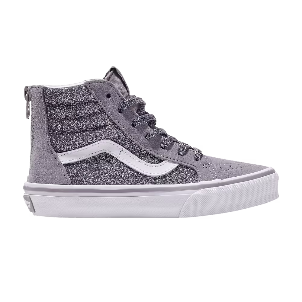 Vans Sk8-Hi Zip Kids Glitter - Gunmetal Grey