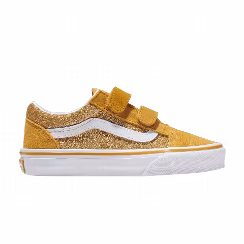 Vans Old Skool V Kids 'Glitter - Champagne Gold Yellow'