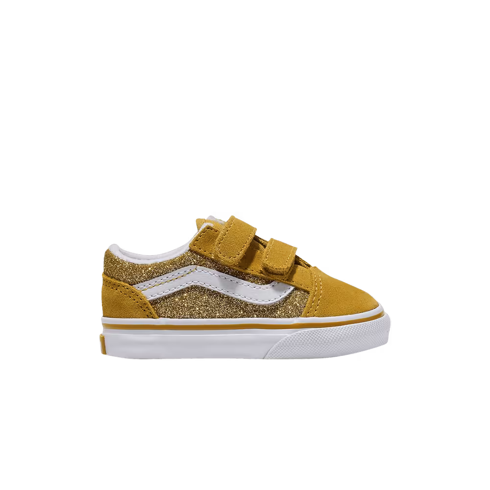 Vans Old Skool V Toddler Glitter - Champagne Gold Yellow