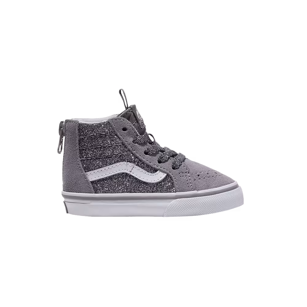 Vans Sk8-Hi Zip Toddler Glitter - Gunmetal Grey