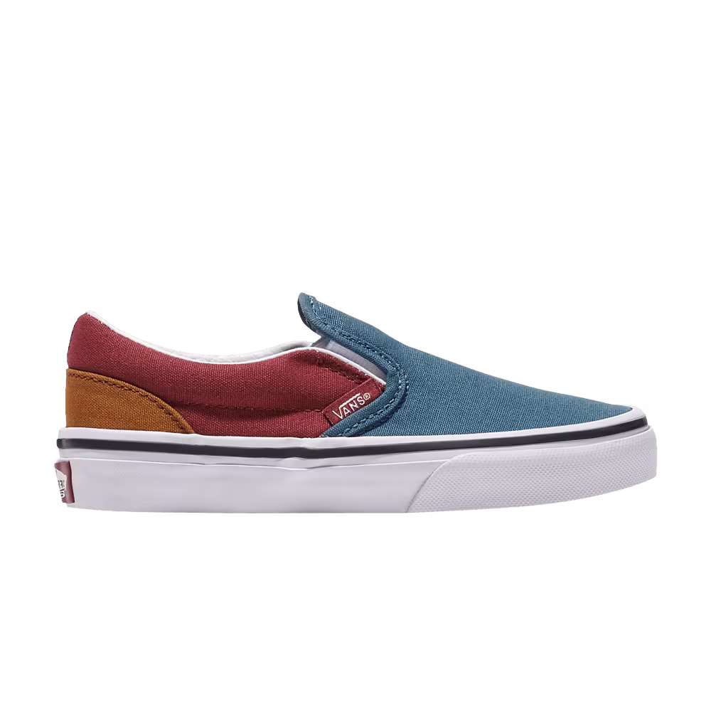 Vans Classic Slip-On Kids Color Block - Blue Red Ginger