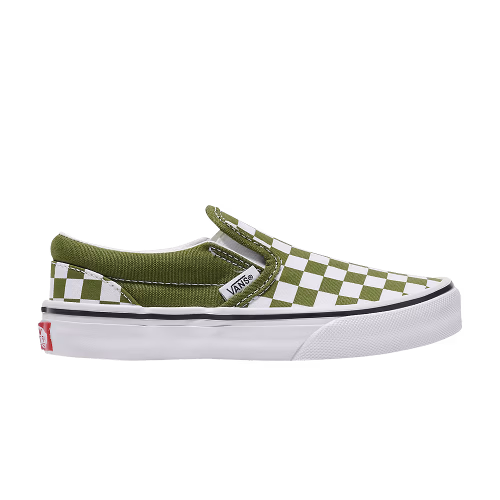 Vans Classic Slip-On Kids Checkerboard - Pesto Green